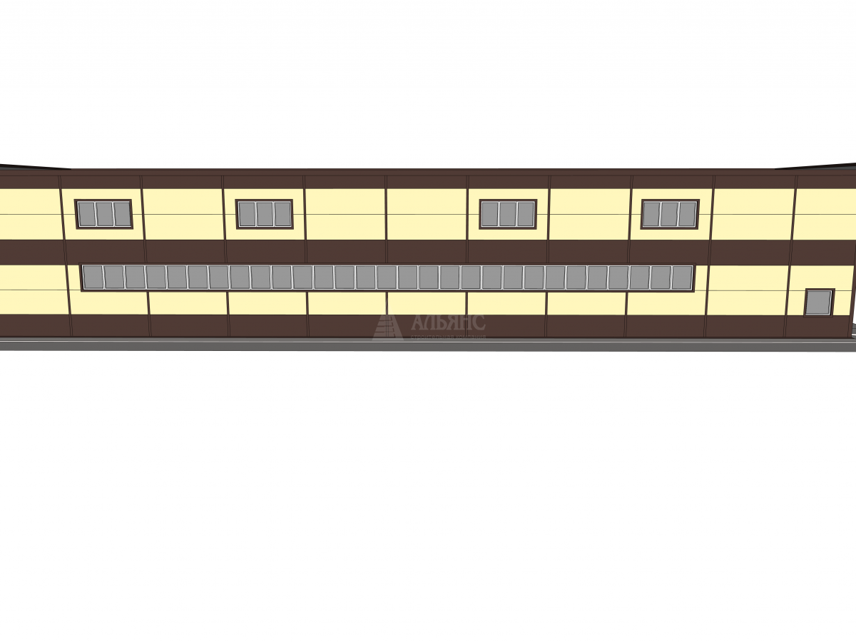 3D визуализация Проект ангара-склада из сэндвич-панелей - фото 7