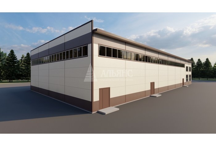 3D визуализация Здание АБК и СТО для фур - фото 3