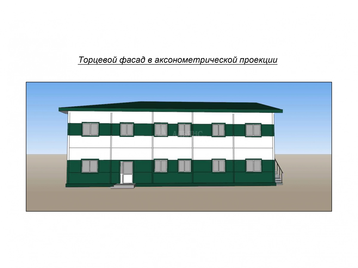 3D визуализация Общежитие из сэндвич-панелей - фото 11