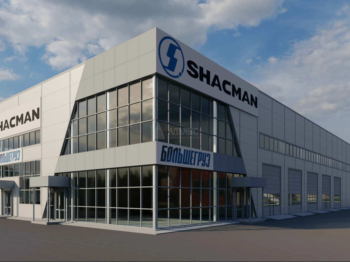 3D визуализация СТО с АБК с навесом  из сэндвич-панелей - фото 4